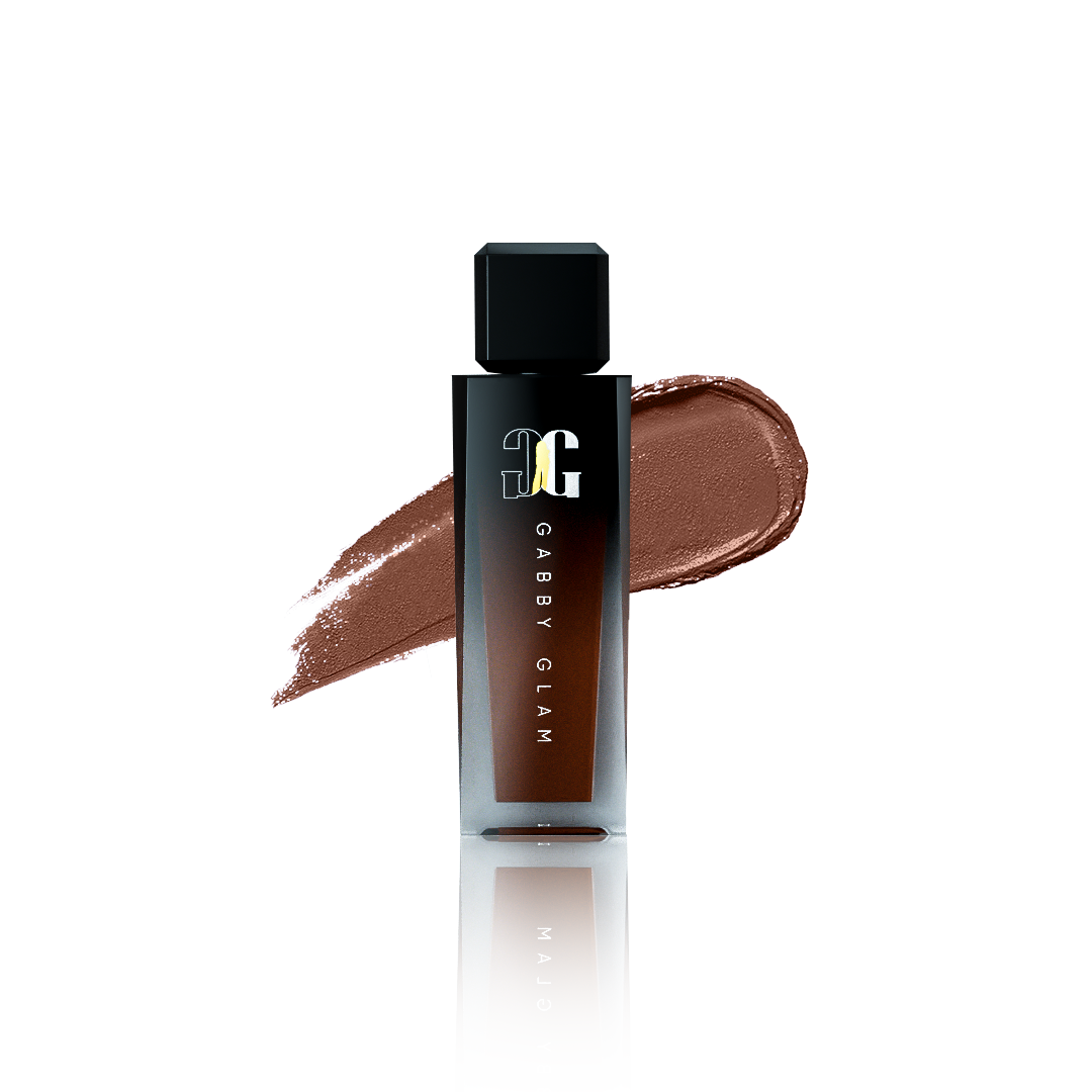 Gabby Glam Brown Liquid Matte Lipstick, color named Bold!, A vegan & cruelty-free hydrating formula, with a velvety matte finish that is lightweight, mask friendly and long lasting
